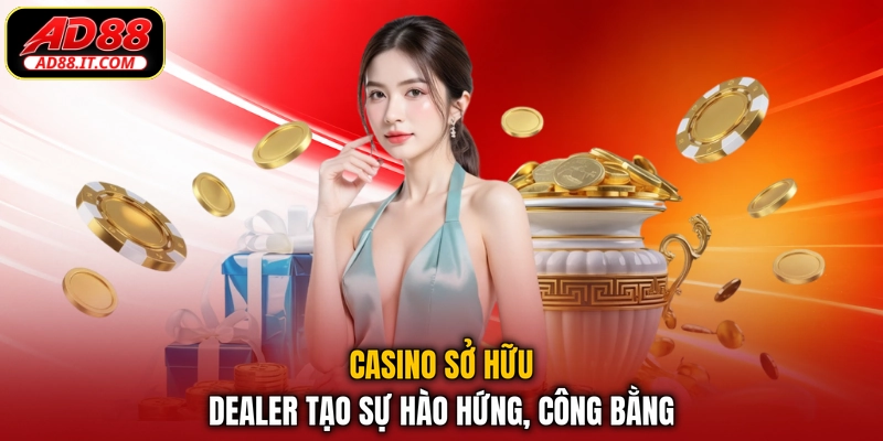Casino sở hữu Dealer tạo sự hào hứng, công bằng