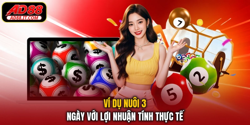 Ví dụ nuôi 3 ngày với lợi nhuận tính thực tế